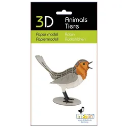 3D Tiere Papiermodell - Rotkehlchen