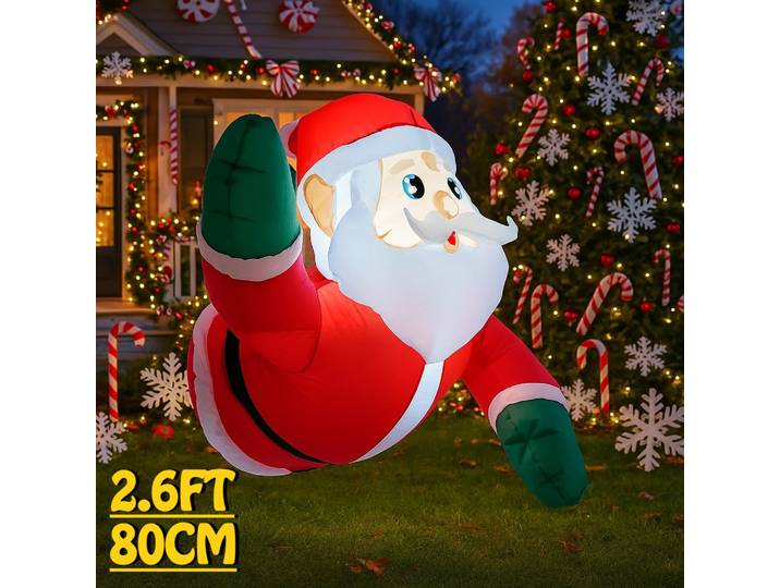 Décorations de noël gonflables du père noël, 2,6 pieds, lumières d'extérieur, maison, cour, fête de vacances, jouet, décoration de jardin
