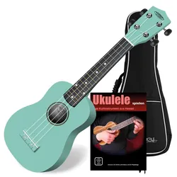 Classic Cantabile US-100 TQ Sopran-Ukulele Türkis Set inkl. Tasche + Lernheft