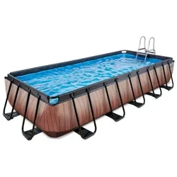 EXIT rechteckiger Rahmenpool Premium mit Sandfilteranlage 540 x 250 cm braun