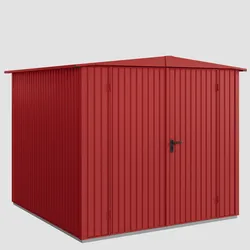 Hörmann Ecostar Metall-Gerätehaus Trend mit Satteldach Typ 2, 259 x 248 cm,purpurrot,5,7 m2
