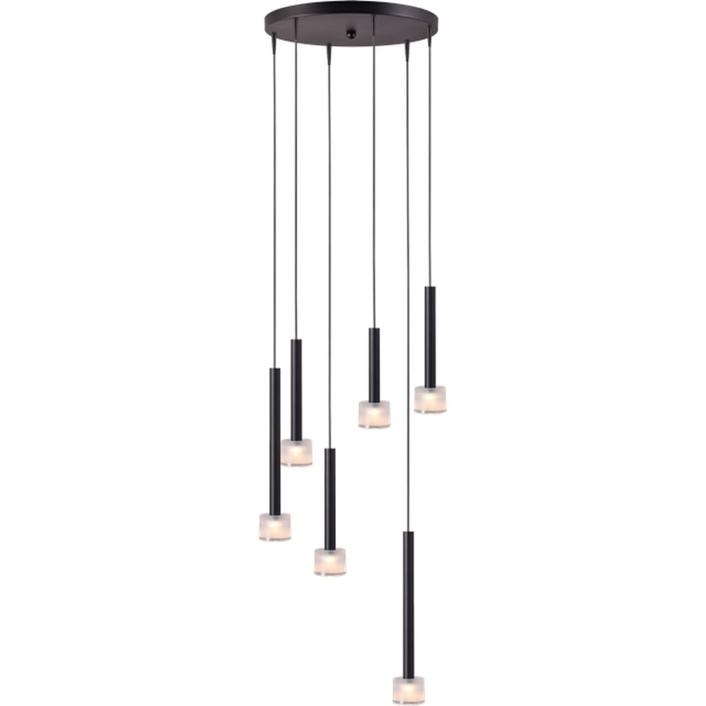 Masterlight Fabro Led hanglamp met 6 lichtpunten - Zwart