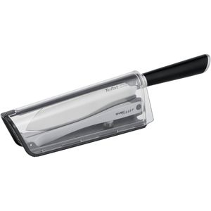 Tefal Santokumesser K25790 Ever Sharp, 16,5 cm Edelstahlklinge, Kunststoffgriff, inkl. Messerschärfer