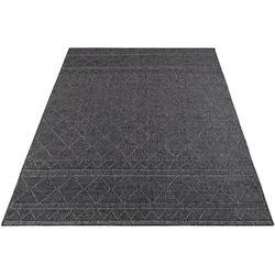 KADIMA DESIGN Teppich Kurzflor Rauten Wohnzimmer schmutzabweisend Anthrazit Rechteckig 300x400 | 100% Polypropylen, Rücken aus Polypropylen | pflegeleicht