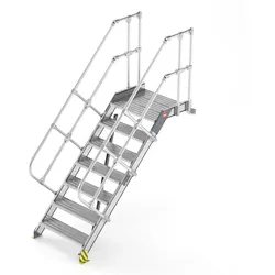 Hailo Plattformtreppe wandmontiert Neigung 45° Stufenbreite 800 mm 6 Stufen