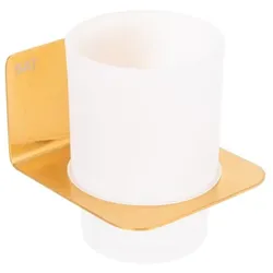 SAT Glashalter Montage ohne Bohren Gebürstetes Gold Edelstahl SATDMOOD27BZ