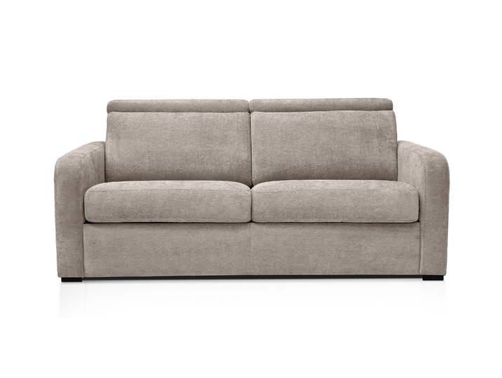 FORLI - Canapé convertible 4 places - Velours, Taupe clair