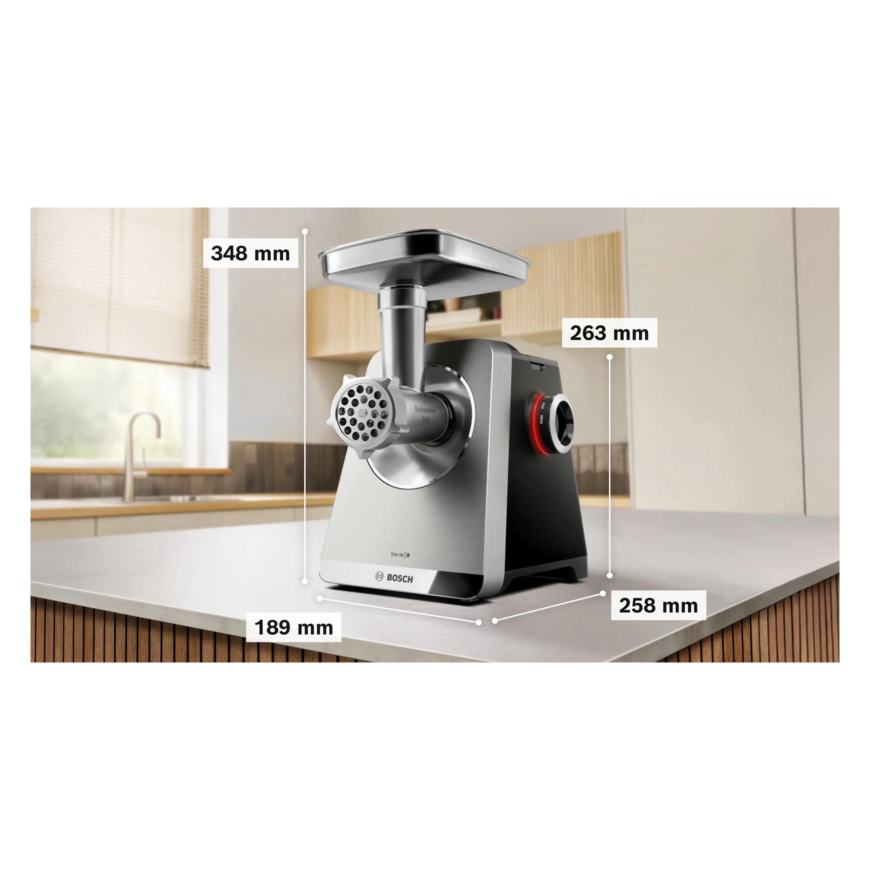 Bosch Hausgeräte Fleischwolf Serie 8 mit Kebbe- & Wurst-Aufsatz (MFWS820M)