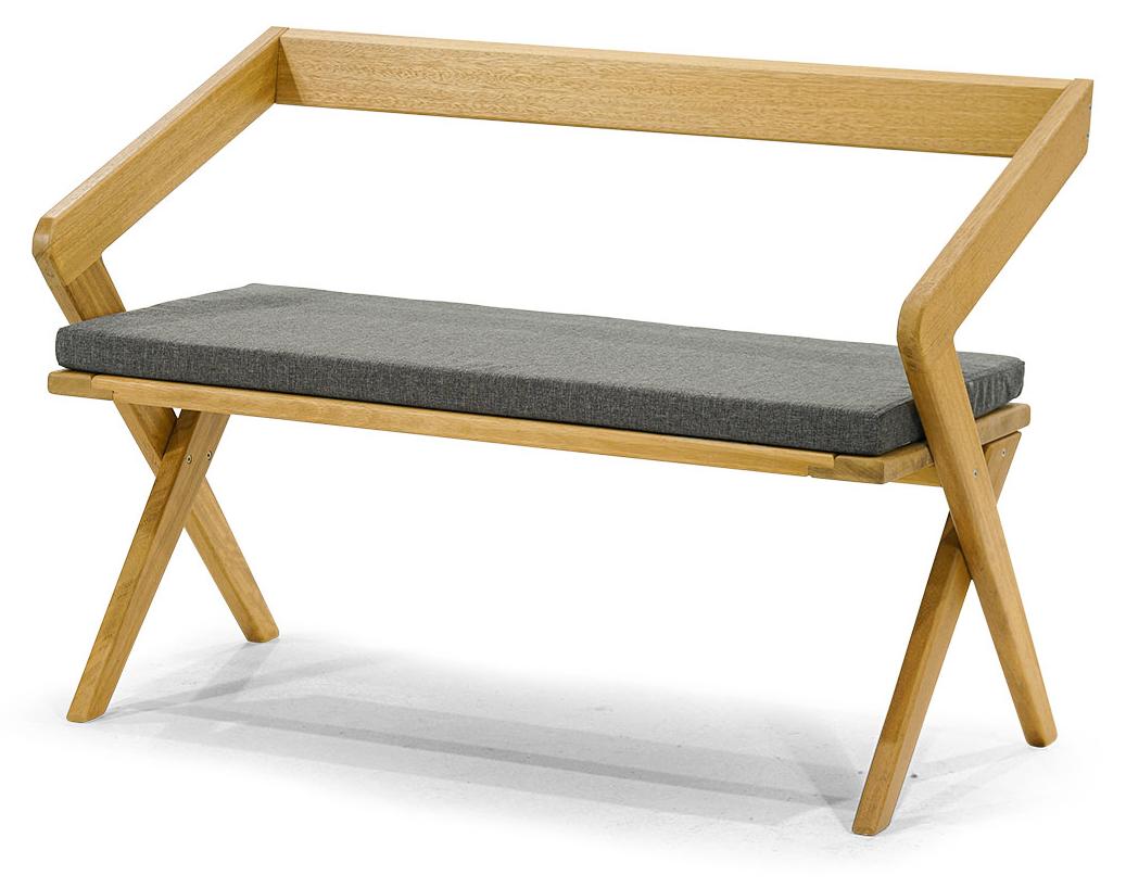 Exklusive Loft Gartenbank Robuste Outdoor Holz Möbel Rückenlehne Bank