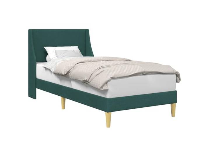 ZQQLVOO Bettrahmen Uni with Headboard and Connection Plate, Plywood Wall mounted headboard, curved slats, durable plywood, slim plastic legs, fabric pattern, easy care
