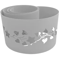 zaun|zu® Sichtschutzstreifen PREMIUM Dekor Floral #2 Sichtschutz Lichtgrau 2,55m