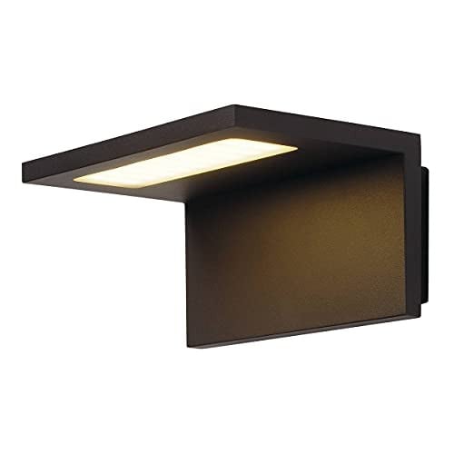 SLV Angolux Wall moderne LED wandlamp voor tuin en terras, grijs, IP44, 3000K, 6.8W, 500lm