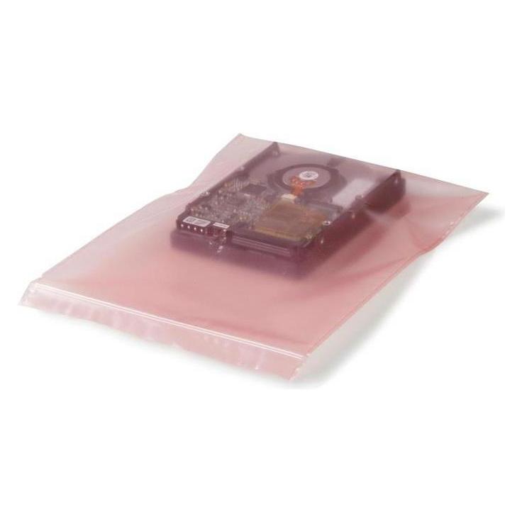 Transpak Druckverschlussbeutel antistatisch Masse 100x150mm Stärke 100µ rosa aminfreies LDPE (200 Stk.) (8462071)