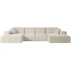 WOHNLANDSCHAFT SIERRA-U - 349x169x80 cm Beige Velours