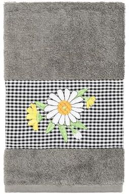 Authentic Hotel and Spa 100% Turkish Cotton Daisy Embellished Hand Towel