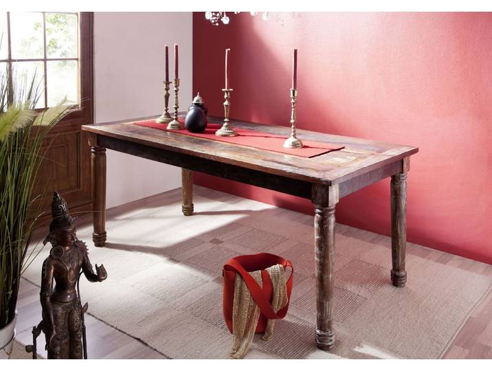 Esstisch Altholz 120x80x76 mehrfarbig lackiert FABLE #26