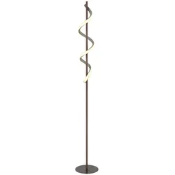 LED Stehleuchte Stehlampe Wohnzimmerlampe Fußschalter Beige Metall H 140 cm