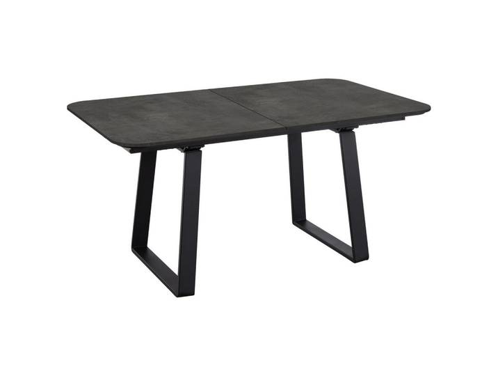 Celina Home Esstisch Rom, Schwarz, Metall, rechteckig, Kufe, 95x76x200-250 cm, ausziehbar, in verschiedenen Größen erhältlich, Holzdekoren erhältlich, Esszimmer, Tische, Esstische, Esstische ausziehbar