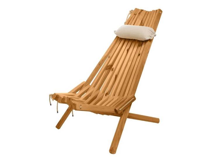 Chaise de jardin pliante - BOGATECO - 100x55x30 cm - Bois massif - Pliable - Avec oreiller