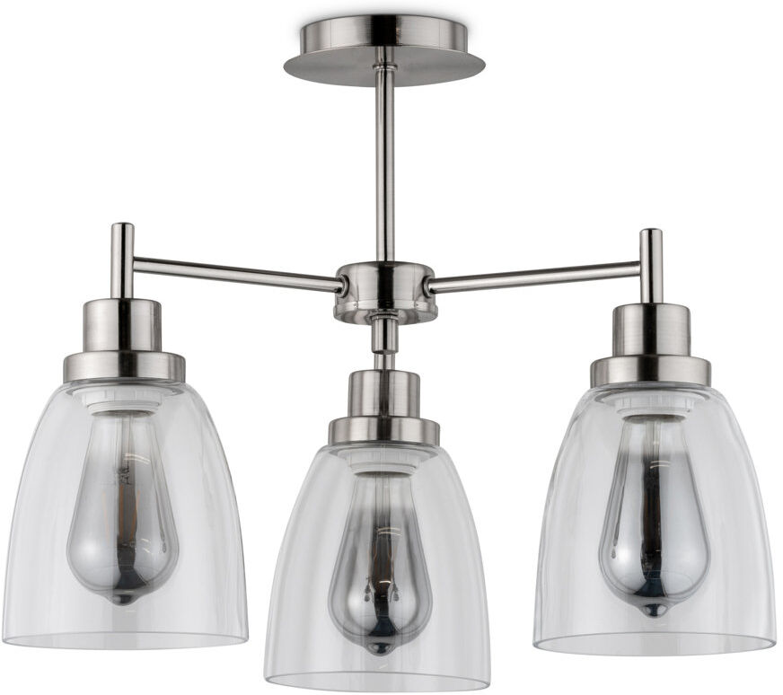 Breakwater Bay Jaylynn 3-Light 46cm Silver Industrial Style Modern Semi Flush Mount Ceiling Light Silver 37.5cm H X 46cm W X 46cm D