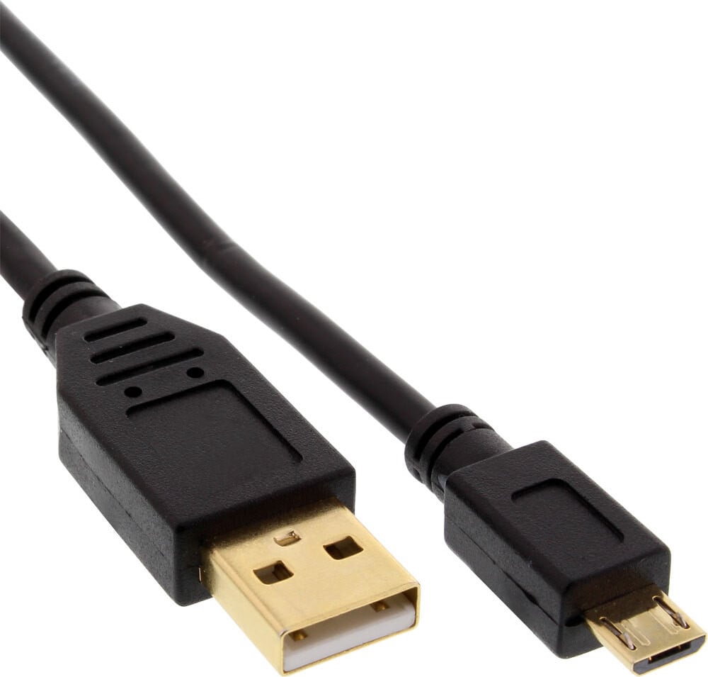 InLine Micro-USB 2.0 kabel, USB-A naar Micro-B met vergulde contacten, 2 meter