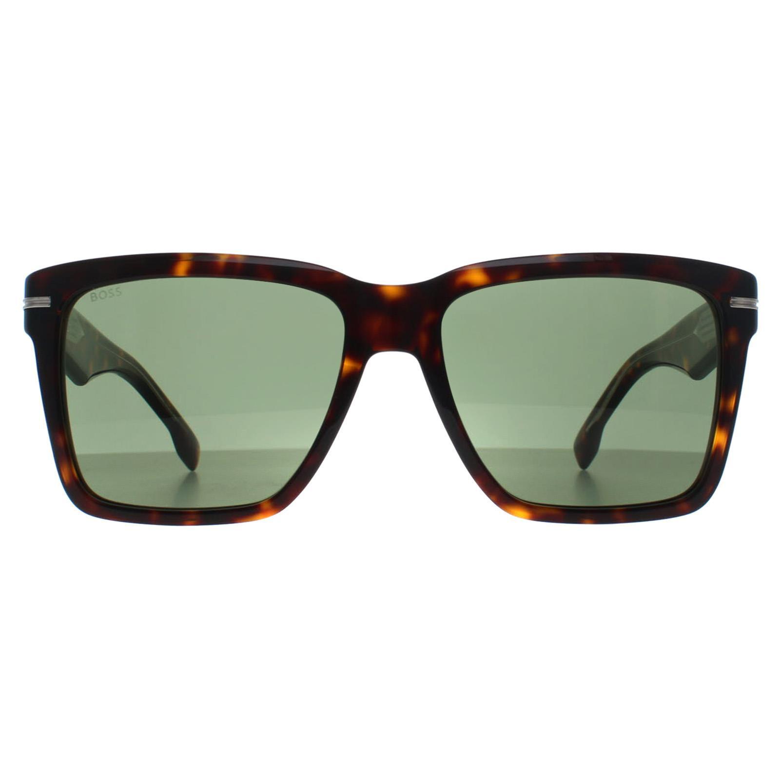 Hugo Boss Rechthoek Heren Havana Groen BOSS 1745/S