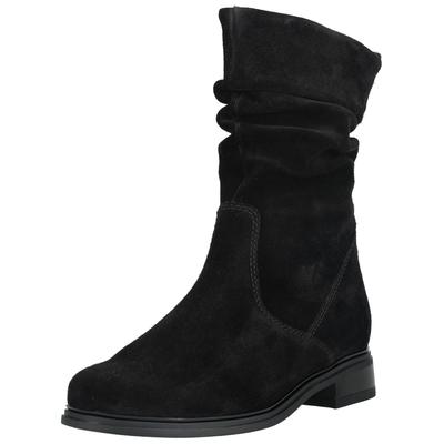 Stiefel GABOR "Gabor Stiefel Veloursleder", Damen, Gr. 39, schwarz (schwarz, schwarz), Veloursleder, Schuhe Stiefel