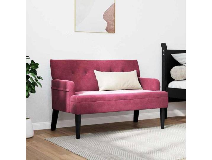 (SOLDES DEC)Banc/Banquette - Chaise de salon Chesterfield Bordeaux 112x65 5x75 cm Velours 01_3326779