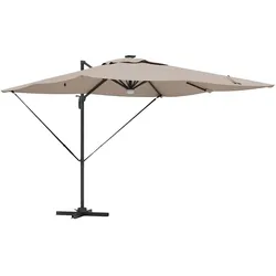 Helloshop26 - Rechteckiger neigbarer Garten-Sonnenschirm 286 x 284 x 270 cm modernes Design aus taupefarbenem Polyester