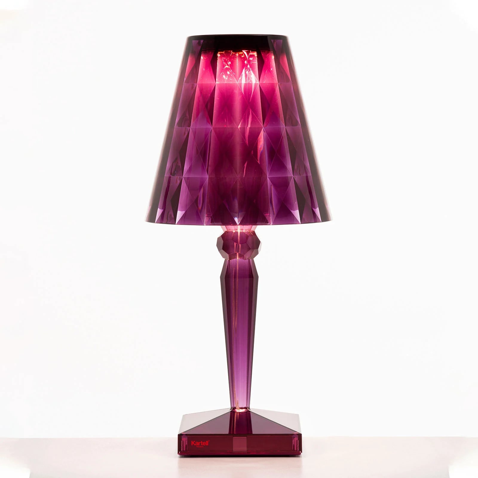 Kartell Big Battery Dimbare LED-tafellamp - Paars - IP54 - Hoogte: 37 cm