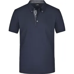 James & Nicholson Herren Karo-Kragen Piqué Polo JN964 navy/navy/white 3XL