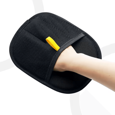 Inspire Curations FurEase Pet Grooming Gloves For Cat Hair Removal & Gentle Deshedding black