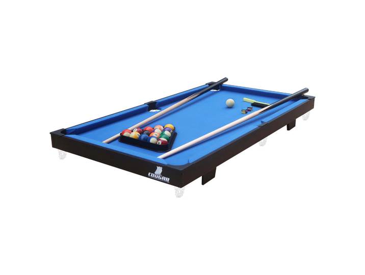 Billardtisch, Blau, Schwarz, Holz, Kunststoff, 12x118x64 cm, Freizeit & Co, Spieltische, Billardtische