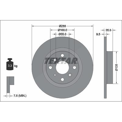 Textar Bremsscheibe [Hersteller-Nr. 92338203] für Mazda
