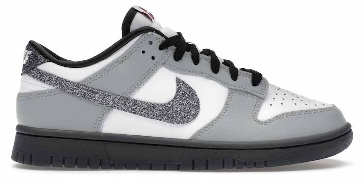 Nike Dunk Low LX Glitter Swoosh White Light Smoke Grey (Women's) - EU 44.5