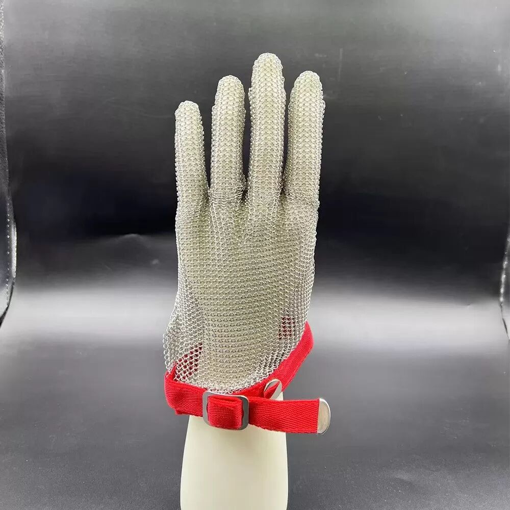 INF Schnittfeste Handschuhe mit Nylon-Armband – 316L Edelstahlgewebe für Lebensmittelverarbeitung, Metallschneiden