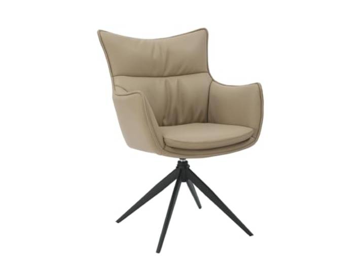 Stuhl VOGUE - 91cm - taupe - Kunstleder Metall-Beine drehbar Armlehne hoher Komfort, bequeme Polsterung, pflegeleicht, stabil, Esszimmerstuhl, Design, modernes Design, vielseitig