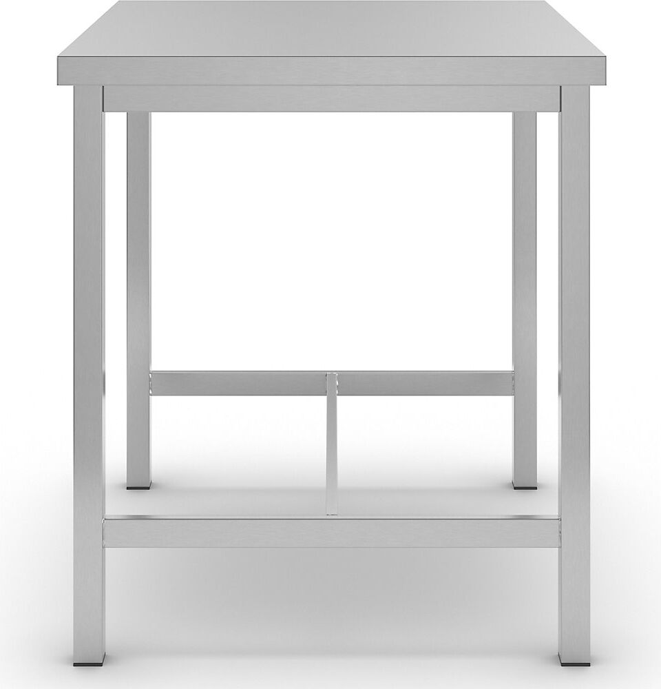 Edelstahl-Arbeitstisch, 1 Mittelstrebe, Breite 800 mm eurokraft basic