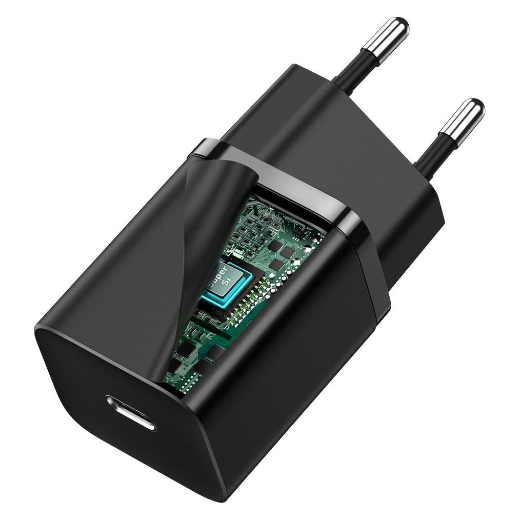 Baseus Super Si quick charger IC 30W EU Black (30 W, 1 Port) (CCSUP-J01)