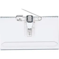 Schild I DURABLE Namensschild Clamp, mit Kombiklemme, transparent, Hartfolie, 90x54mm, 50/VE