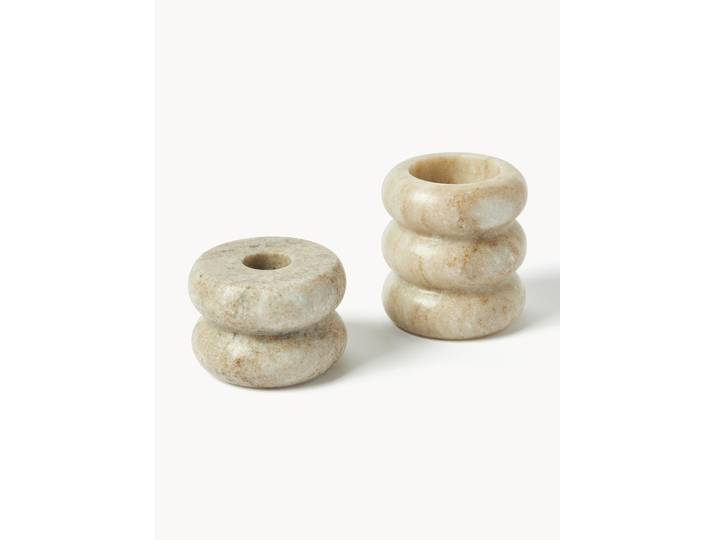 Bougeoirs 2-en-1 en marbre Orta, 2 pièces