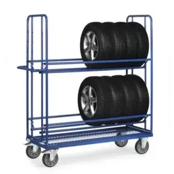 Fetra Reifenwagen, Tragl. 400kg, 2 Etagen, höhen-/breitenverstellbar