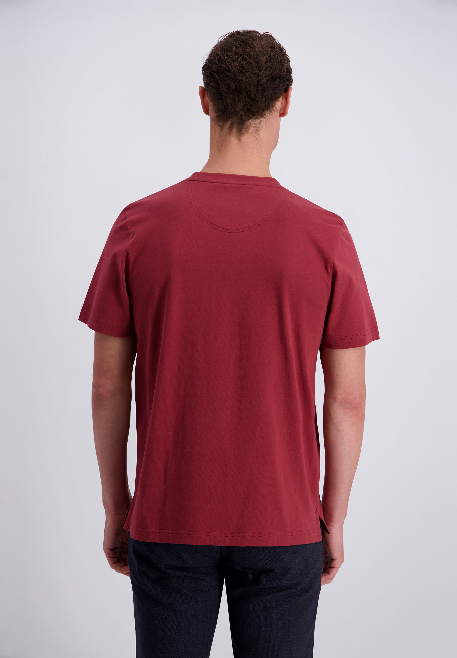 T-Shirt PIERRE CARDIN "Pierre Cardin T-Shirt", Herren, Gr. L, rot (oxblood), Obermaterial: 100% Baumwolle CO., uni, modern fit, Rundhals, Shirts T-Shirt, in Single Jersey Qualität