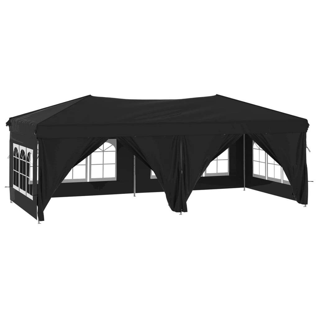 Syfax Partytent inklapbaar met zijwanden zwart 3x6 m