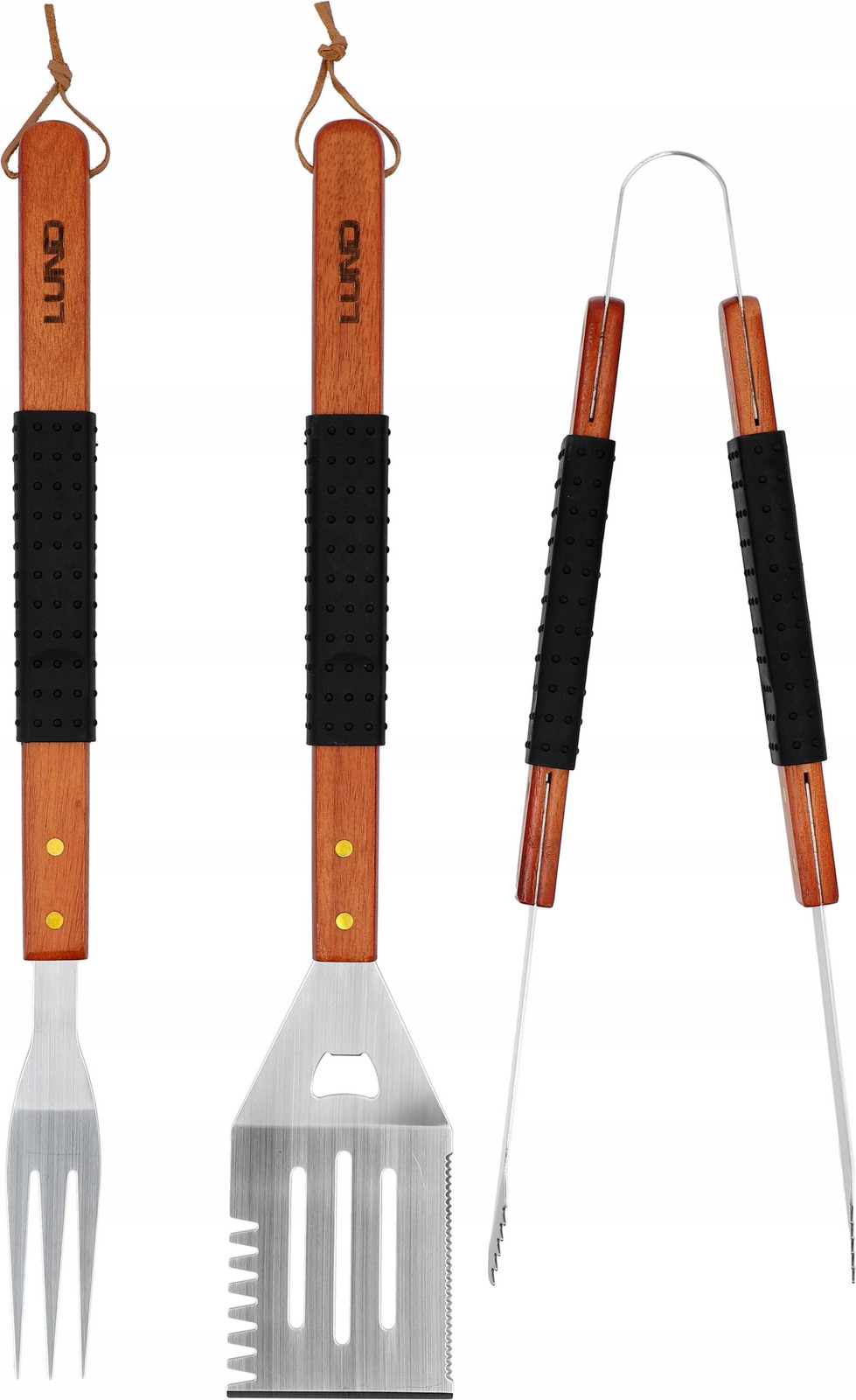 Paymali Grillset 3-delig met houten handgrepen