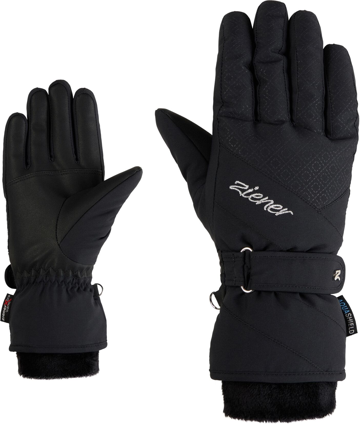 Skihandschuhe ZIENER "KENDRI-Z AS PR glove", Damen, Gr. 7, schwarz, Polyester, Handschuhe Skihandschuhe