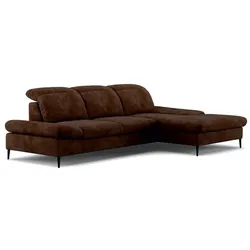 COTTA Ecksofa mit Funktion Serra Stoff Braun Espresso