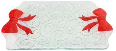 Transpac Red Bow Serving Platter , Red