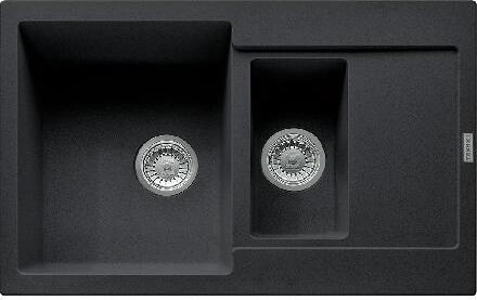 Franke Maris MRG 651-78, Aufsatzwanne, Rechteckig, Granit, Schwarz, 2 Becken, Rechteckig