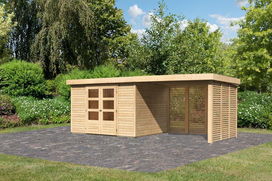 KARIBUHOLZT SH Askola 5 natur 302x242x211 im Set mit AD 2,80m und FHO 16905518